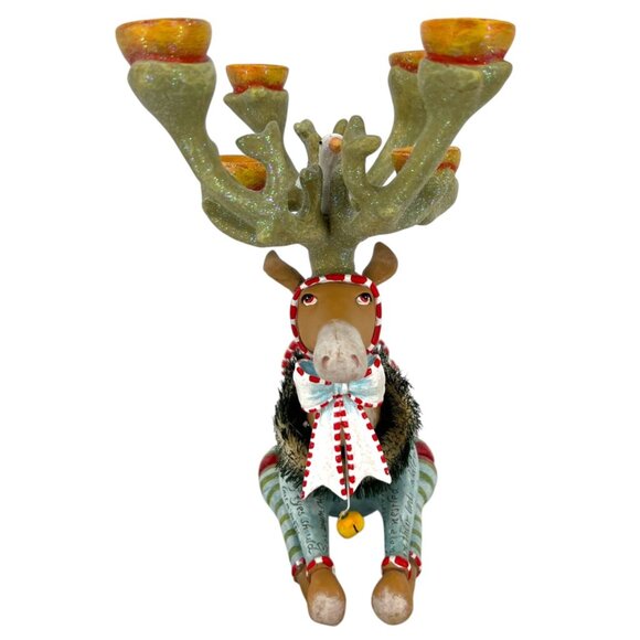 MacKenzie-Childs Patience Brewster Dash Away Krinkles Reindeer Candle Holder - Picture 2 of 13